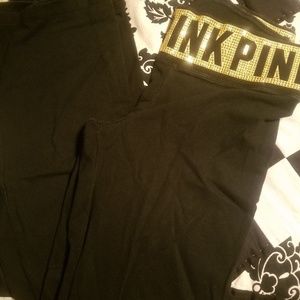 vs pink bling flare/ bootcut yoga pants